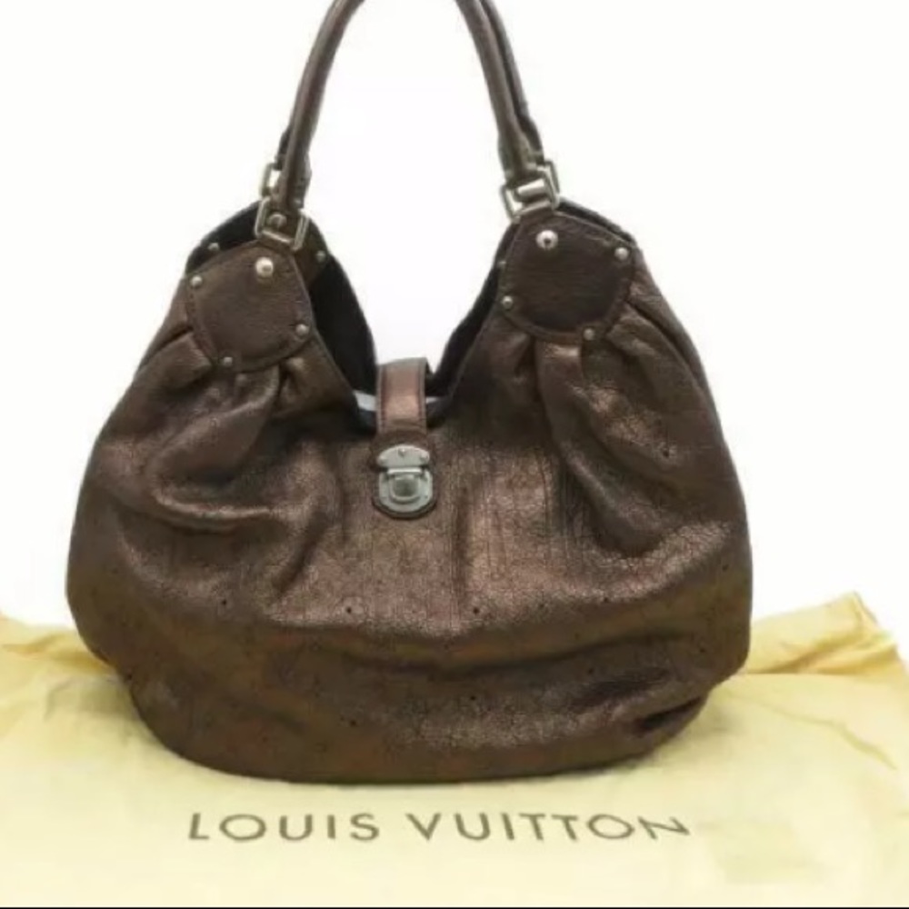 Auth Louis Vuitton LV Mahina L Monogram Bronze
